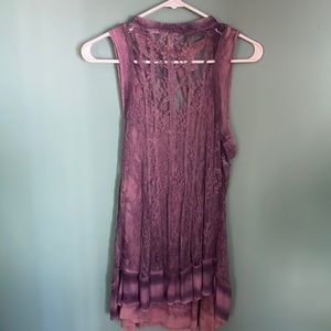 Buckle brand gimmicks dressy lace purple tank top